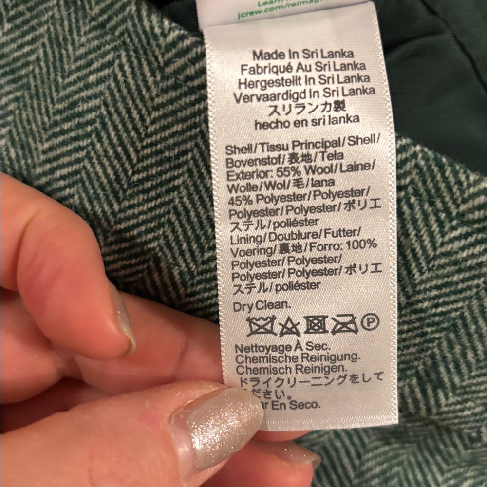 J. Crew Green and white chevron A-Line Skirt - Picture 4 of 8